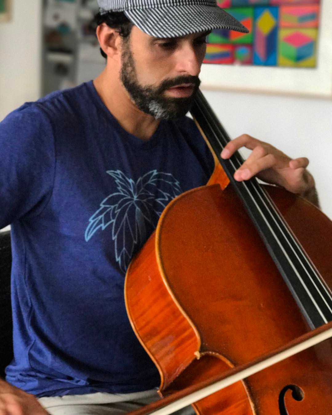 Justin Kantor playing cello